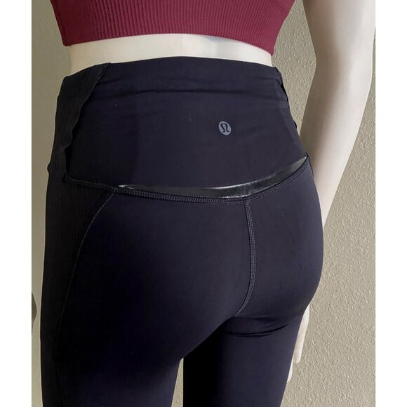 sz 2 Lululemon Gloss Trim Run Super High-Rise Tight 28" leggings reflective trim - Picture 5 of 10